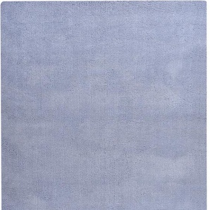 Hochflor-Teppich TOM TAILOR HOME Shaggy Teppich Cozy Teppiche Gr. B: 190cm, 25mm, L: 290cm, blau (hellblau) Uni Farben, auch in Pastell ideal im Wohnzimmer & Schlafzimmer