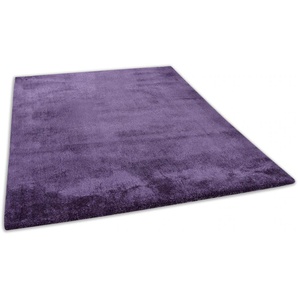 Hochflor-Teppich TOM TAILOR HOME Shaggy Teppich Cozy Teppiche Gr. B/L: 190 cm x 290 cm, 25 mm, 1 St., lila Esszimmerteppiche Uni Farben, auch in Pastell ideal im Wohnzimmer & Schlafzimmer