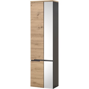 Hochschrank BASIC BY BALCULINA Memphis, Badezimmerschrank BxHxT 50x176x31, grau, artisan eiche, grau, B:50cm H:176cm T:31cm, Holzwerkstoff, Schränke, Breite 50 cm, Tür L/R montierbar, Softclose