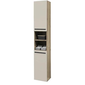 Hochschrank - beige - Materialmix - 34 cm - 190 cm - 31 cm | Möbel Kraft