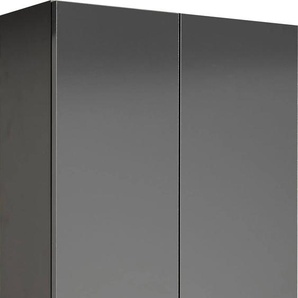 Hochschrank SAPHIR Quickset Badschrank 50 cm breit, 4 Türen, 2 Nischen, 1 Schublade, grau (anthrazit, anthrazit glanz), B:50cm H:195,5cm T:20cm, Spanplatte, Schränke, Bad-Hochschrank, Badezimmer-Hochschrank inkl. Türdämpfer, Griffe in Chrom glänzend