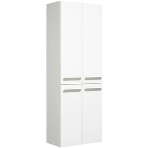 Hochschrank SAPHIR Serie 4005 Badschrank 60 cm breit, mit 4 Türen, 4 Glas-Einlegeböden, weiß (lack polarweiß hochglanz), B:60cm H:168cm T:33cm, Spanplatte, Schränke, Badezimmer-Hochschrank inkl. Türdämpfer, 168 cm hoch, 33 cm tief