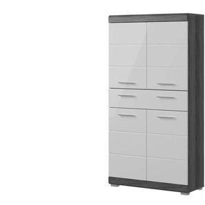 Hochschrank - weiß - Materialmix - 74 cm - 141 cm | Möbel Kraft