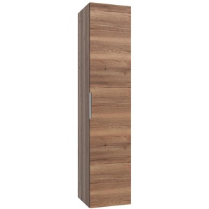 Hochschrank WELLTIME Ahus Schränke Gr. B/H/T: 35cm x 160cm x 35cm, ohne Spiegel, Komplettausführung, braun (tobacco oak) mit Soft-Close-Funktion, Breite 35 cm, FSC-zertifiziert