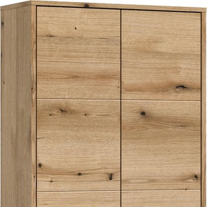 Hochschrank WELLTIME Kayu, Höhe 189 cm, 2 Türen, 5 Einlegeböden Schränke Gr. B/H/T: 64cm x 189cm x 32cm, 2 St., braun (evoke oak nachbildung) einzigartiges Griffdesign, Badschrank, Bad-Möbel, Badezimmer, Bad