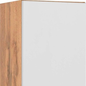 Hochschrank WELLTIME Lucca Schränke Gr. B/H/T: 40cm x 185cm x 35cm, 2 St., weiß (eichefarben/weiß/matt) Bad-Hochschrank