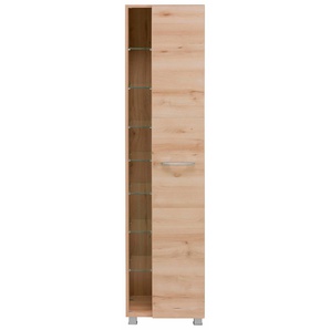 Hochschrank WELLTIME Portofino Schränke Gr. B/H/T: 45cm x 185cm x 35cm,, braun (buchefarben) Bad-Hochschrank Hochschrank