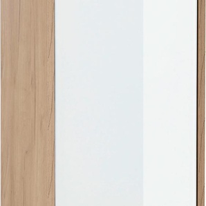 Hochschrank WELLTIME Torun Badezimmerschrank, weiß (weiß, eiche), B:35cm H:145cm T:30cm, Schränke, Badschrank Schrank Breite 35 cm mit Glasfronten