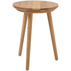 Xxxl Hocker Agra, Eiche, Holz, Eiche, massiv, rund, 35x35x45 cm, Wohnzimmer, Hocker, Sitzhocker