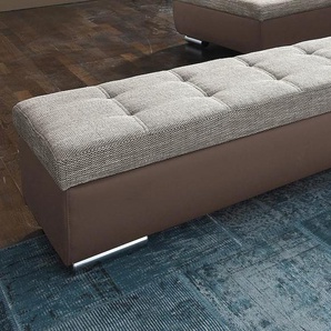 Hocker DOMO COLLECTION Treviso XXL: B/T/H: 161/60/41 cm Gr. B/H/T: 161cm x 41cm x 60cm, Kunstleder SOFTLUX-Struktur, braun (braun/beigebraun/beigebraun) Hocker mit Stauraum Polsterhocker Stauraum, auch in Cord, passend zur Serie, moderne Steppung