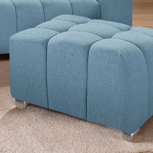 Hocker EXXPO - SOFA FASHION Elias Gr. B/H/T: 71cm x 42cm x 71cm, Webvelours, Hocker, blau (azur) Polsterhocker Hocker