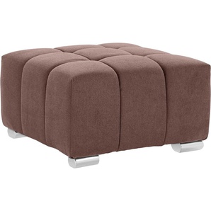 Hocker EXXPO - SOFA FASHION Elias Gr. B/H/T: 71cm x 42cm x 71cm, Webvelours, Hocker, braun (hellbraun) Polsterhocker Hocker