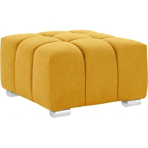 Hocker EXXPO - SOFA FASHION Elias Gr. B/H/T: 71cm x 42cm x 71cm, Webvelours, Hocker, gelb (mustard) Polsterhocker Hocker