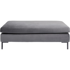 Hocker Gianni Velvet Grau Schwarz