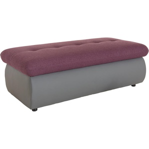 Hocker TRENDMANUFAKTUR Gr. B/H/T: 132cm x 43cm x 64cm, Kunstleder SOFTLUX-Struktur fein, lila (grau/brombeer) Polsterhocker Hocker mit Stauraumfach