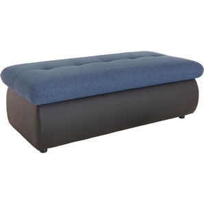 Hocker TRENDMANUFAKTUR Gr. B/H/T: 132cm x 43cm x 64cm, Kunstleder SOFTLUX-Struktur fein, schwarz (schwarz/aqua) Polsterhocker Hocker mit Stauraumfach