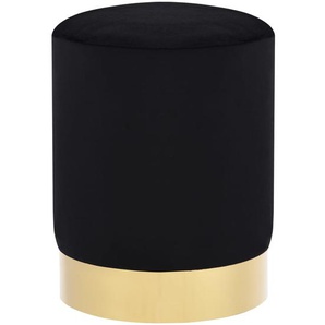 Hocker Und Golden | Farbe: Schwarz | Material: Samt