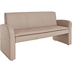 Hockerbank EXXPO - SOFA FASHION Cortado, 3-Sitzer mit hohem Sitzkomfort Hocker Gr. B/H/T: 182cm x 89cm x 67cm, beige (beige 4000) Polsterbank Hocker hohe Bodenfreiheit, schöne Detailverarbeitung, wahlweise Lederbezug