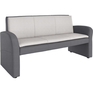 Hockerbank EXXPO - SOFA FASHION Cortado, 3-Sitzer mit hohem Sitzkomfort Hocker Gr. B/H/T: 182cm x 89cm x 67cm, braun (schlamm/hell) Polsterbank Hocker hohe Bodenfreiheit, schöne Detailverarbeitung, wahlweise Lederbezug