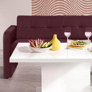 Hockerbank EXXPO - SOFA FASHION Hocker Gr. B/H/T: 182cm x 82cm x 68cm, Luxus-Microfaser, rot (burgundy) Essbank Polsterbank Hocker mit Rückenlehne