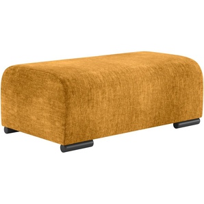 Hockerbank HOME AFFAIRE Sundance Hocker Gr. B/H/T: 123cm x 48cm x 73cm, Velours, orange (dolce 9 curry) Mit DuraSpring-Taschenfederkern bis 140 kg belastbar