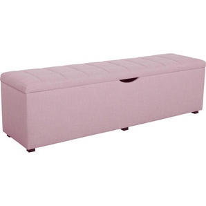 Hockerbank PLACES OF STYLE Checked Hocker Gr. B/H/T: 160cm x 42cm x 40cm, Struktur, 160cm, rosa (rosé) mit Stauraum, Breite 120 cm und 160 cm, als Bettbank geeignet