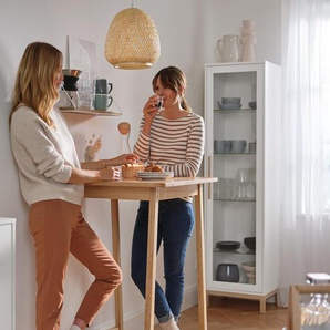 Hohe Vitrine »Eklund« mit Glastür - braun - Holz -