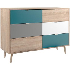 Hollington 6 Schubladen 120 cm B Holzwerkstoff + Massivholz Kombikommode