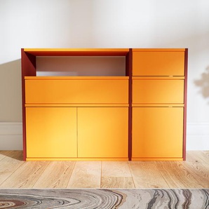 Kommode Gelb - Lowboard: Schubladen in Gelb & Türen in Gelb - Hochwertige Materialien - 115 x 79 x 34 cm, konfigurierbar