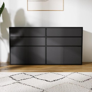 Sideboard Graphitgrau - Sideboard: Schubladen in Graphitgrau & Türen in Graphitgrau - Hochwertige Materialien - 151 x 79 x 34 cm, konfigurierbar