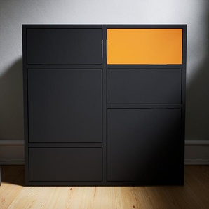 Kommode Graphitgrau - Lowboard: Schubladen in Graphitgrau & Türen in Graphitgrau - Hochwertige Materialien - 79 x 79 x 34 cm, konfigurierbar