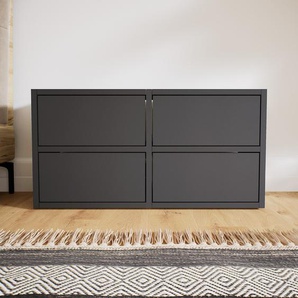 Lowboard Graphitgrau - Designer-TV-Board: Schubladen in Graphitgrau - Hochwertige Materialien - 79 x 40 x 34 cm, Komplett anpassbar