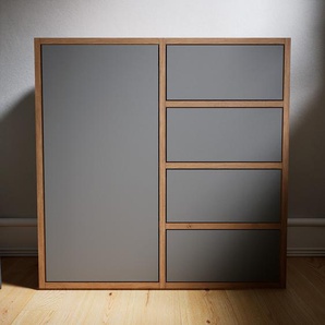 Kommode Grau - Lowboard: Schubladen in Grau & Türen in Grau - Hochwertige Materialien - 79 x 79 x 34 cm, konfigurierbar