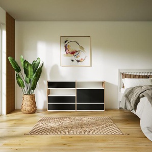 Sideboard Schwarz - Sideboard: Schubladen in Schwarz & Türen in Schwarz - Hochwertige Materialien - 151 x 79 x 34 cm, konfigurierbar