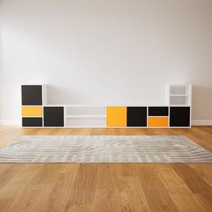 Sideboard Schwarz - Sideboard: Schubladen in Schwarz & Türen in Schwarz - Hochwertige Materialien - 305 x 79 x 34 cm, konfigurierbar