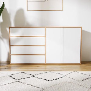 Sideboard Weiß - Sideboard: Schubladen in Weiß & Türen in Weiß - Hochwertige Materialien - 151 x 79 x 34 cm, konfigurierbar