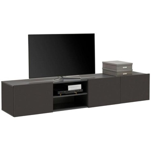 Hom`in Lowboard, Anthrazit, Holzwerkstoff, 200x36.7x42 cm, hängend, Wohnzimmer, Kommoden & Sideboards, Lowboards