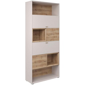 Hom`in Regal, Eiche, Sand, Holz, Eiche, massiv, 90x214x38 cm, Beimöbel erhältlich, stehend, Arbeitszimmer, Büroregale, Bücherregale