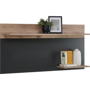 Hom`in Wandboard, Grau, Eiche, Holzwerkstoff, 140x68x22 cm, FSC Mix, Wohnzimmer, Regale, Wandboards