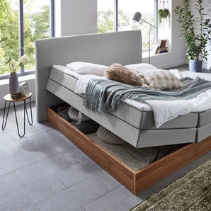 Home affaire Boxspringbett Blomen, mit Walnuss-Dekor, mit Bettkasten, verschiedene Härtegrade, mit Topper