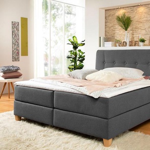 Home affaire Boxspringbett Calloway, inkl. Topper, XXL-Ausführung, in 4 Farben, 5 Breiten, 3 Matratzenarten