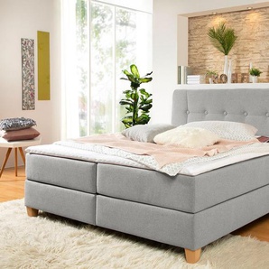 Home affaire Boxspringbett Calloway, inkl. Topper, XXL-Ausführung, in 4 Farben, 5 Breiten, 3 Matratzenarten