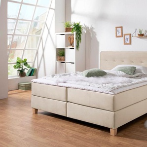 Home affaire Boxspringbett Fargo, in Überlänge 220 cm, mit Topper, 3 Ausführungen, 4, Breiten