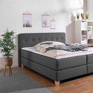 Home affaire Boxspringbett Fargo, in Überlänge 220 cm, mit Topper, 3 Ausführungen, 4, Breiten