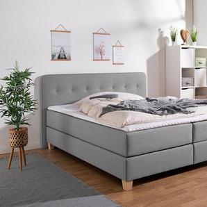 Home affaire Boxspringbett Fargo, in Überlänge 220 cm, mit Topper, 3 Ausführungen, 4, Breiten