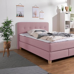 Home affaire Boxspringbett Fargo, in Überlänge 220 cm, mit Topper, 3 Ausführungen, 4, Breiten