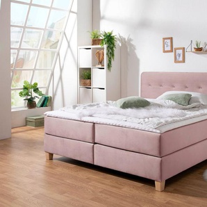 Home affaire Boxspringbett Fargo, in Überlänge 220 cm, mit Topper, 3 Ausführungen, 4, Breiten