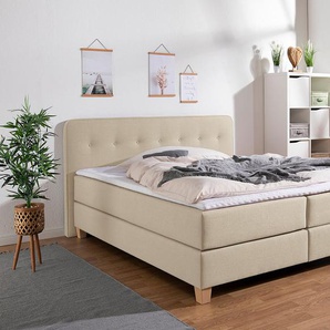 Home affaire Boxspringbett Fargo, inkl. Topper, in 3 Matratzenarten, in Samt- oder Strukturstoff