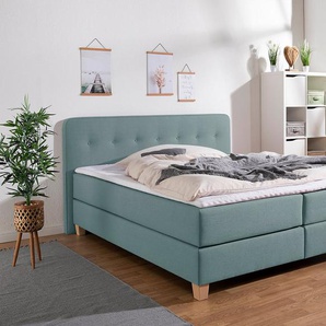 Home affaire Boxspringbett Fargo, inkl. Topper, in 3 Matratzenarten, in Samt- oder Strukturstoff