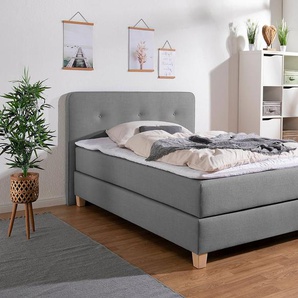 Home affaire Boxspringbett Fargo, inkl. Topper, in 3 Matratzenarten, in Samt- oder Strukturstoff